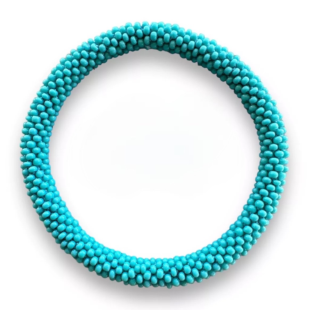 Bracelet perles de verre turquoise