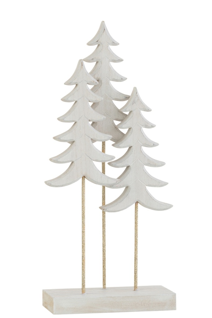 Sapins blanc sur socle en bois "L"