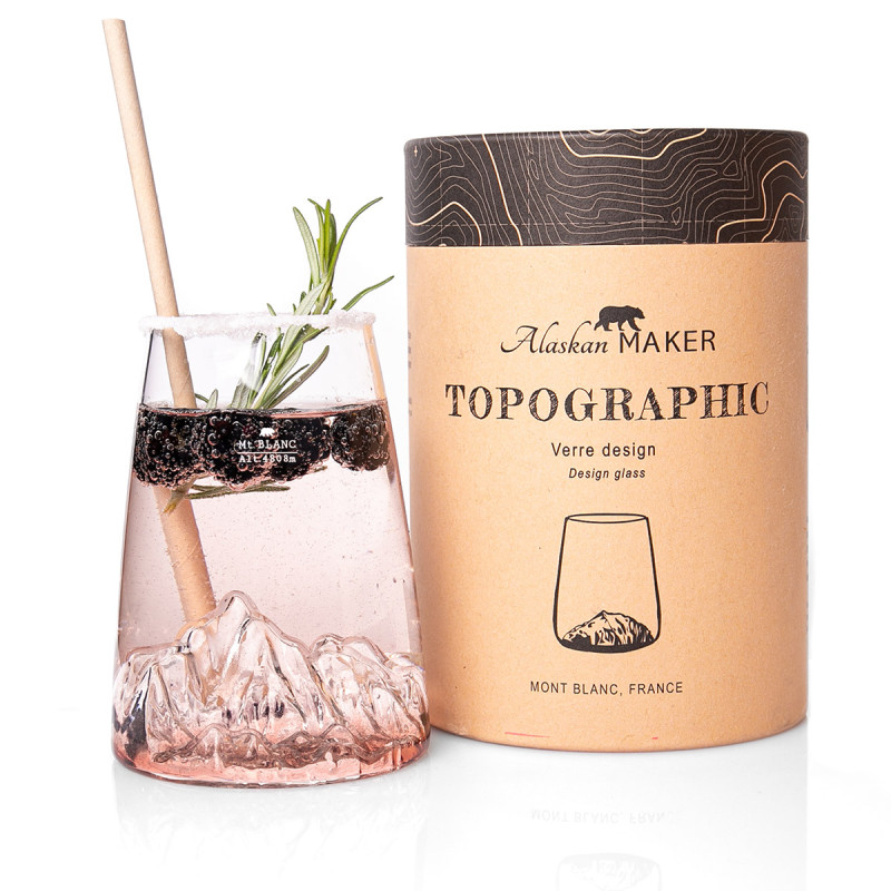 Verre design TOPOGRAPHIC Mont Blanc