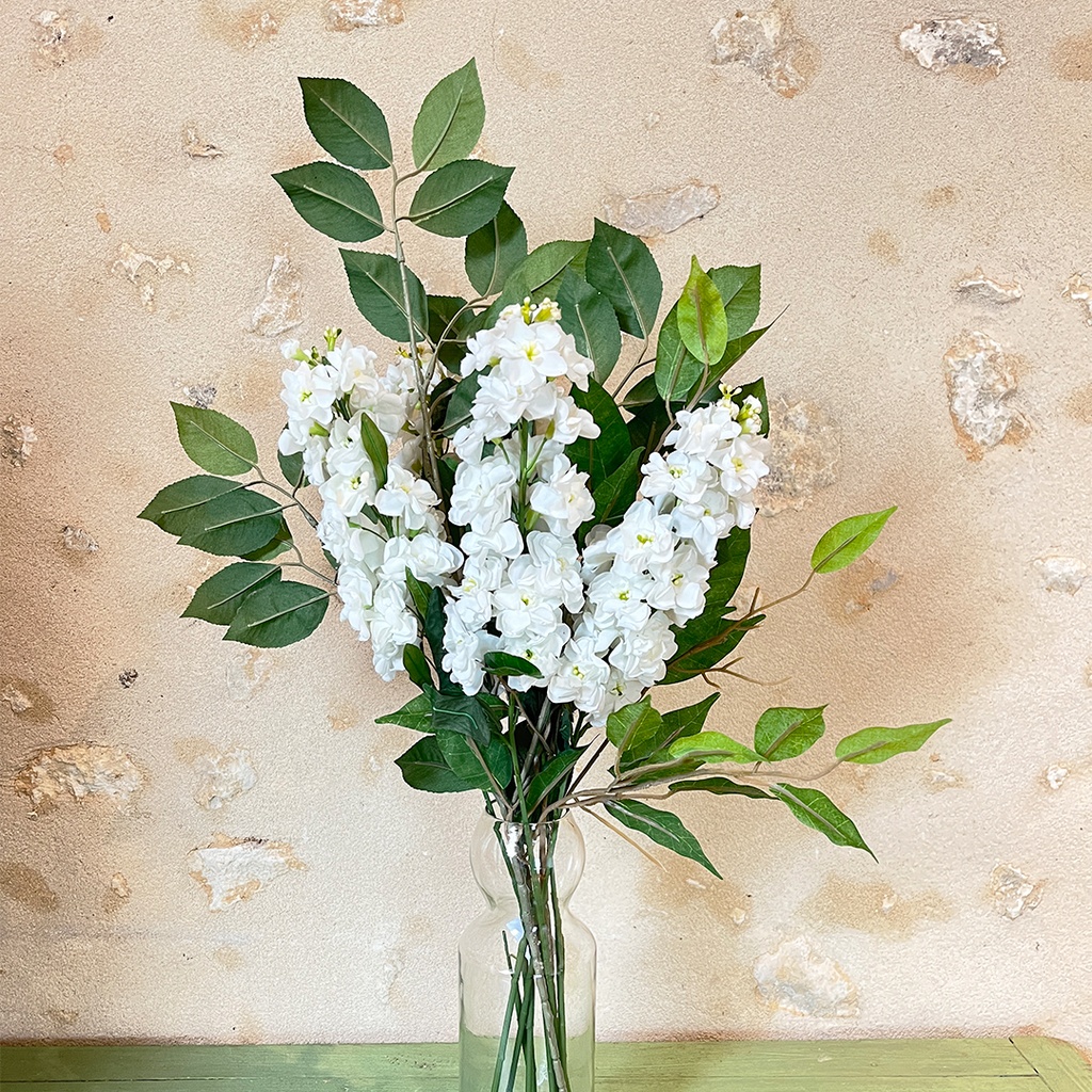 Bouquet de 5 Delphiniums et feuillages