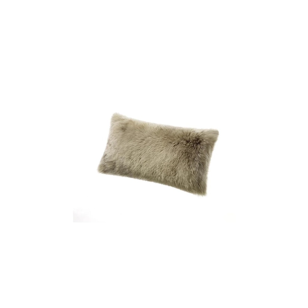 Coussin peau mouton Flax Taupe