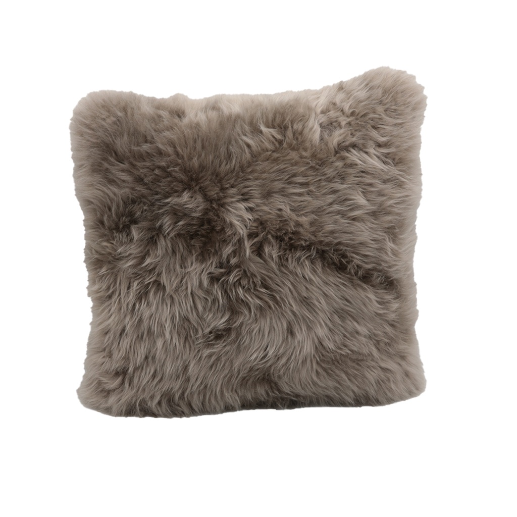 Coussin peau mouton Flax Taupe