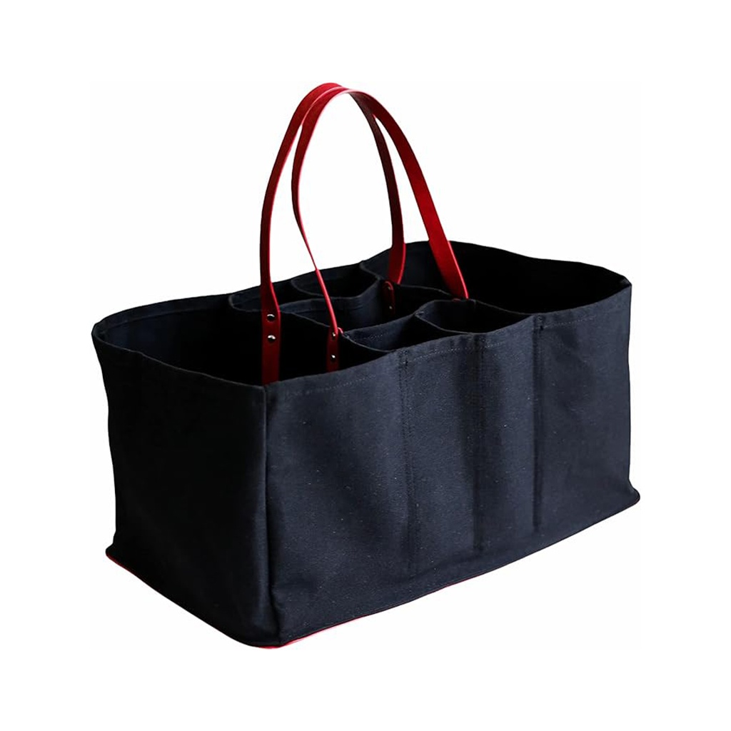 Sac de marché noir anses rouge GM