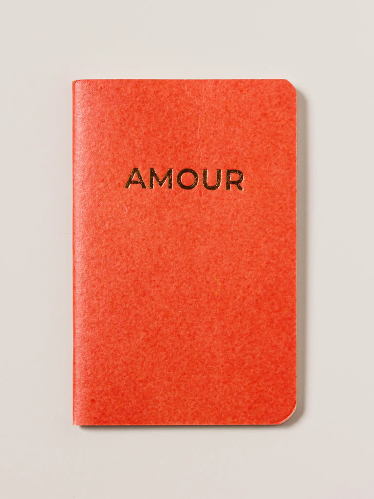 Carnet orange Amour