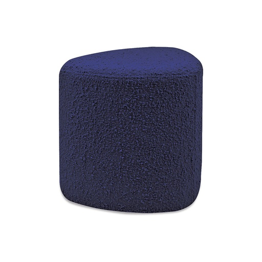 Pouf tissu bouclette bleu indigo