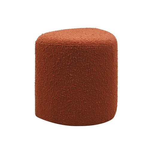 Pouf tissu bouclette rouille