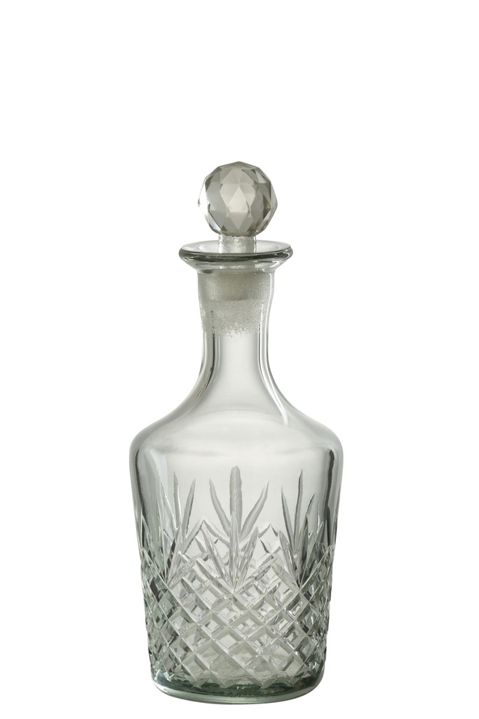 Carafe en verre gravée