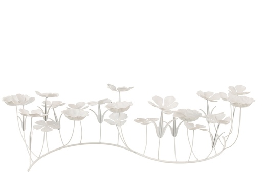 [JL000153] Decoration Fleurs Metal Blanc L