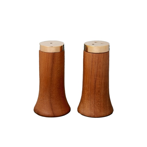 [BH000048] Salière poivrière de table bois et métal doré