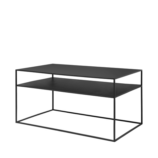 [BO000037] Table basse métal noir 2 plateaux