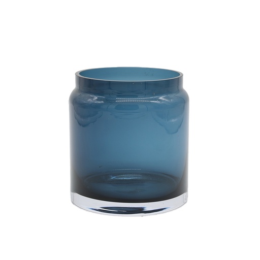 [MF000688] Vase verre bleu H 13 Ø 12 cm