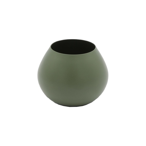 [PA000472] Vase boule métal kaki PM