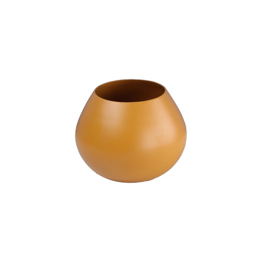 [PA000473] Vase boule métal moutarde PM