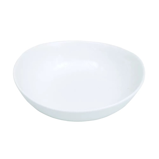 [PO001142] Assiette Porcelino creuse ovale blanche