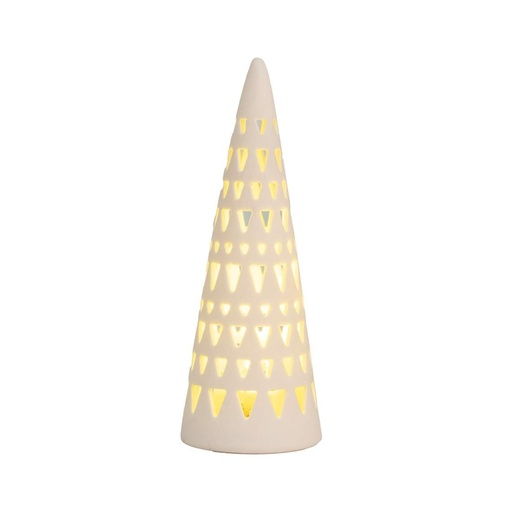 [RW000228] Noël sapin porcelaine LED motifs ajourés mini GM