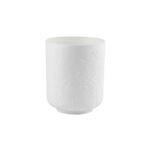 [RW000250] Photophore porcelaine motifs branche herbe et fleurs