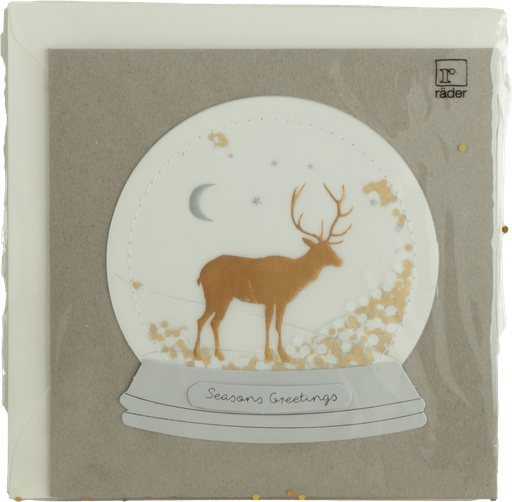 [RW000286] Carte postale bonne année  cerf dans boule de neige