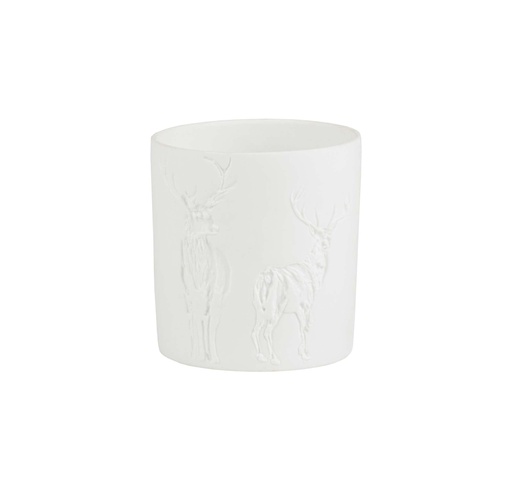 [RW000597] Photophore porcelaine motifs cerf