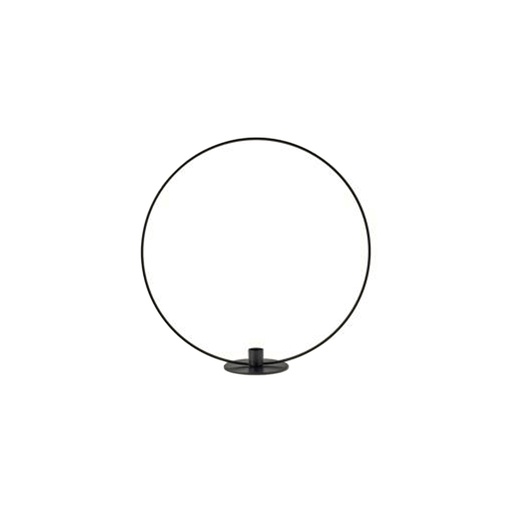 [SO000218] Bougeoir cercle métal noir avec bougie