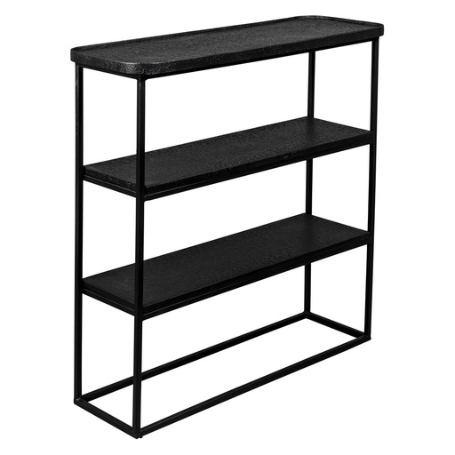 [ZU000086] Console métal noir 3 niveaux 90 x 30 H 90 cm