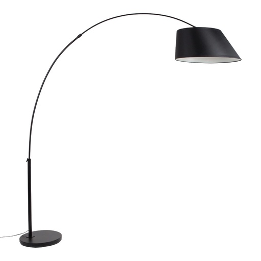 [ZU000082] Lampadaire arc noir abat jour gris foncé