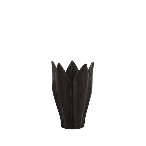 [LL000163] Vase déco TULPIA bois noir mat