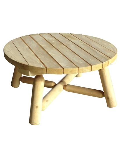 [DJ000009] Table basse ronde GM en cèdre