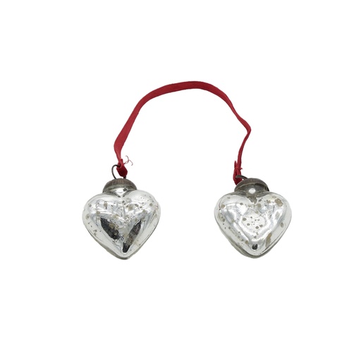 [CH001710] Grappe de coeur Pm argent anthique