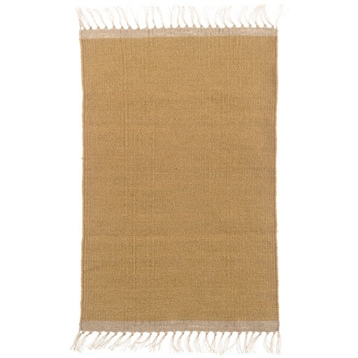 [ML000349] Tapis laine et jute ocre 60x90 cm