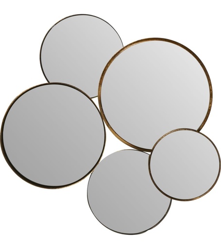 [AT000468] Miroir doré multi bulles 54x50cm