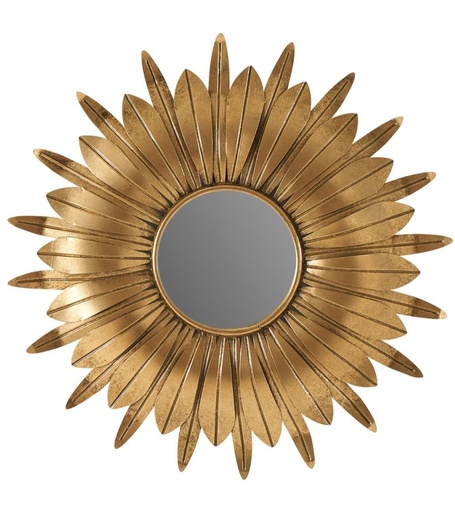 [AT000477] Miroir Soleil metal doré