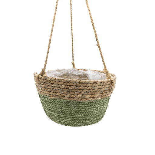 [DI000005] Panier suspendu naturel et vert