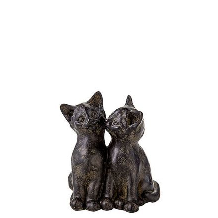 [FG000192] Couple de chats noirs résine