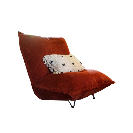 [RL000005] Chauffeuse Moïa tissu velours côtelé Terracotta (sans coussin)