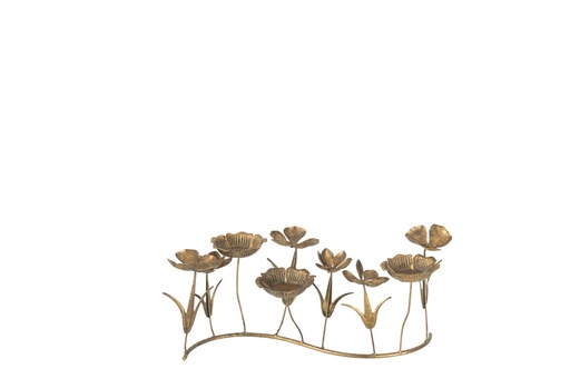 [JL000090] Chandelier centre de table floral métal doré PM