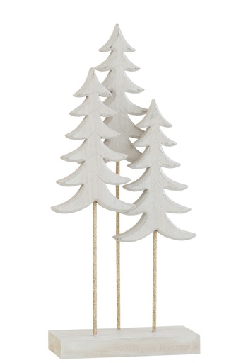 [JL000099] Sapins blanc sur socle en bois "L"