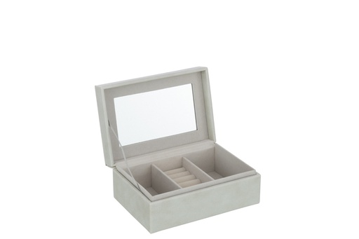 [JL000103] Boîte à bijoux suédine grise