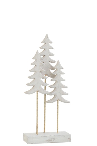 [JL000116] Sapins blanc sur socle en bois "S"