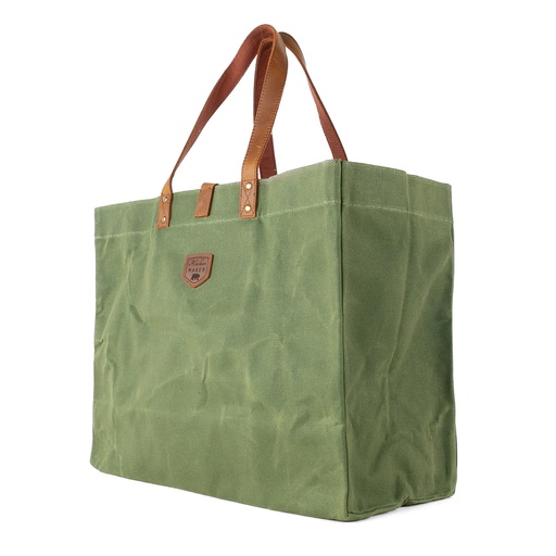 [KM000036] Sac cabas toile waxée ESCAPADE - Couleurs : VERT MÉLÈZE