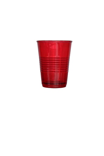 [CH001776] Gobelet verre rouge.