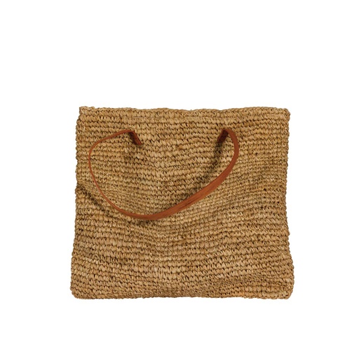 [CH002109] Sac beige raffia et cuir