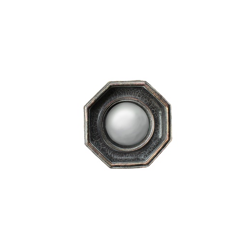 [CH003002] Miroir convexe octogonal patine noire