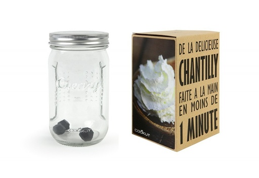 [CK000010] Bocal en verre pour chantilly + 3 billes creazy