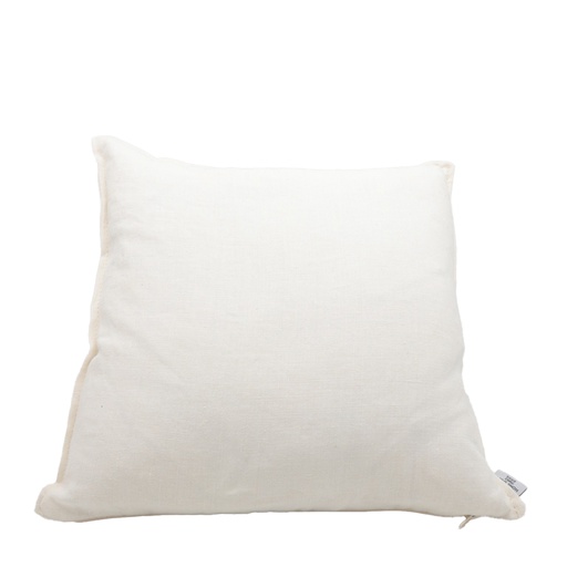 [CN000396] Coussin uni lin Tissu Sweet écru couture pincée 45 x 45 plumes