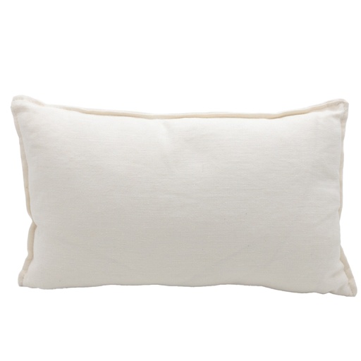 [CN000398] Coussin uni lin Tissu Sweet écru couture pincée 30 x 50 plumes