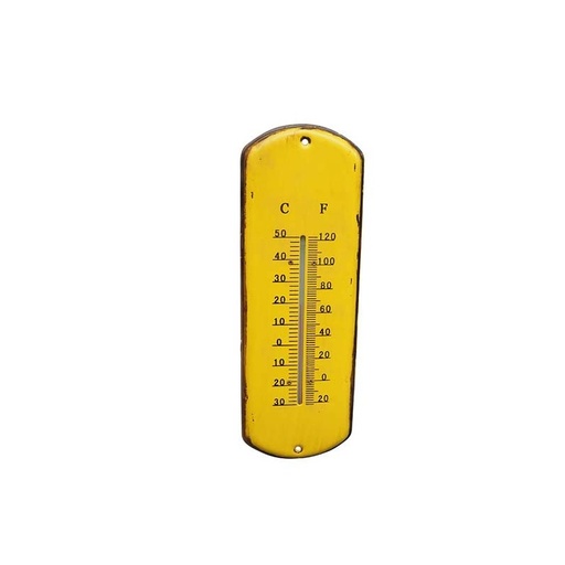[CH001356] Thermomètre mural métal jaune