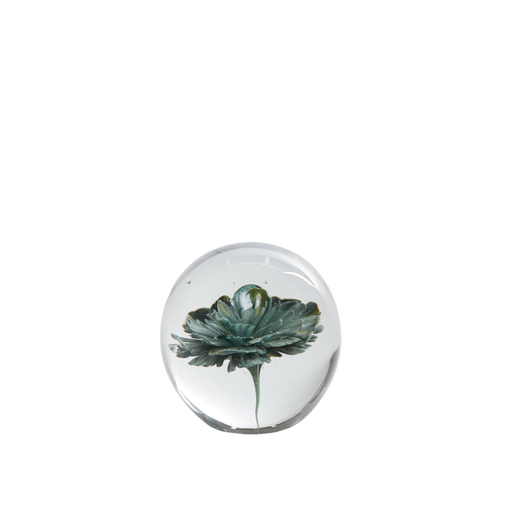 [LL000221] Ornement fleur verre verte