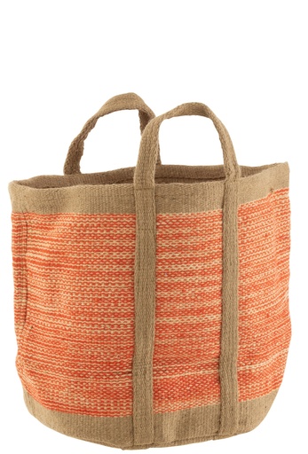 [JL000136] Panier rond avec anses en jute